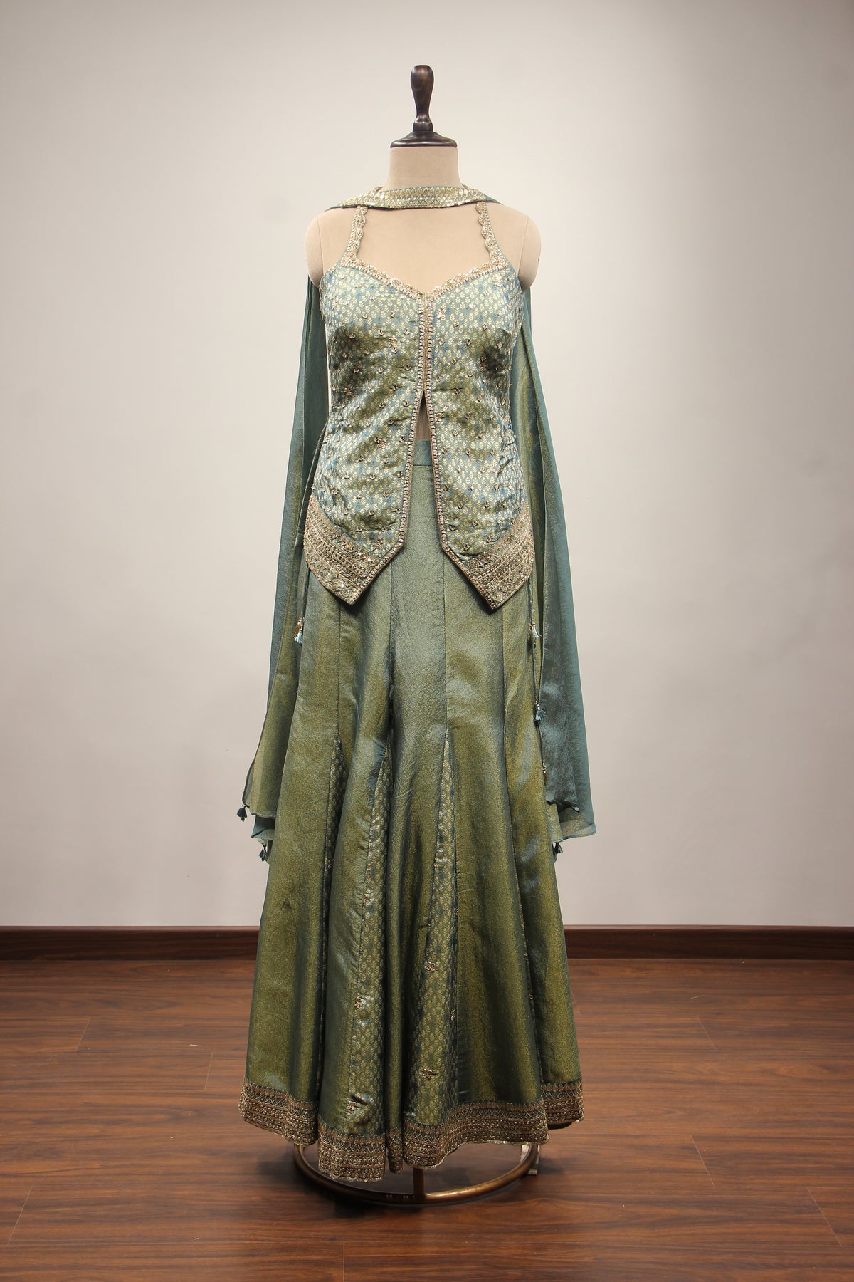 BLUE Tissue Choker Dupatta with Mirror and Sequin work by OOS — product image 1