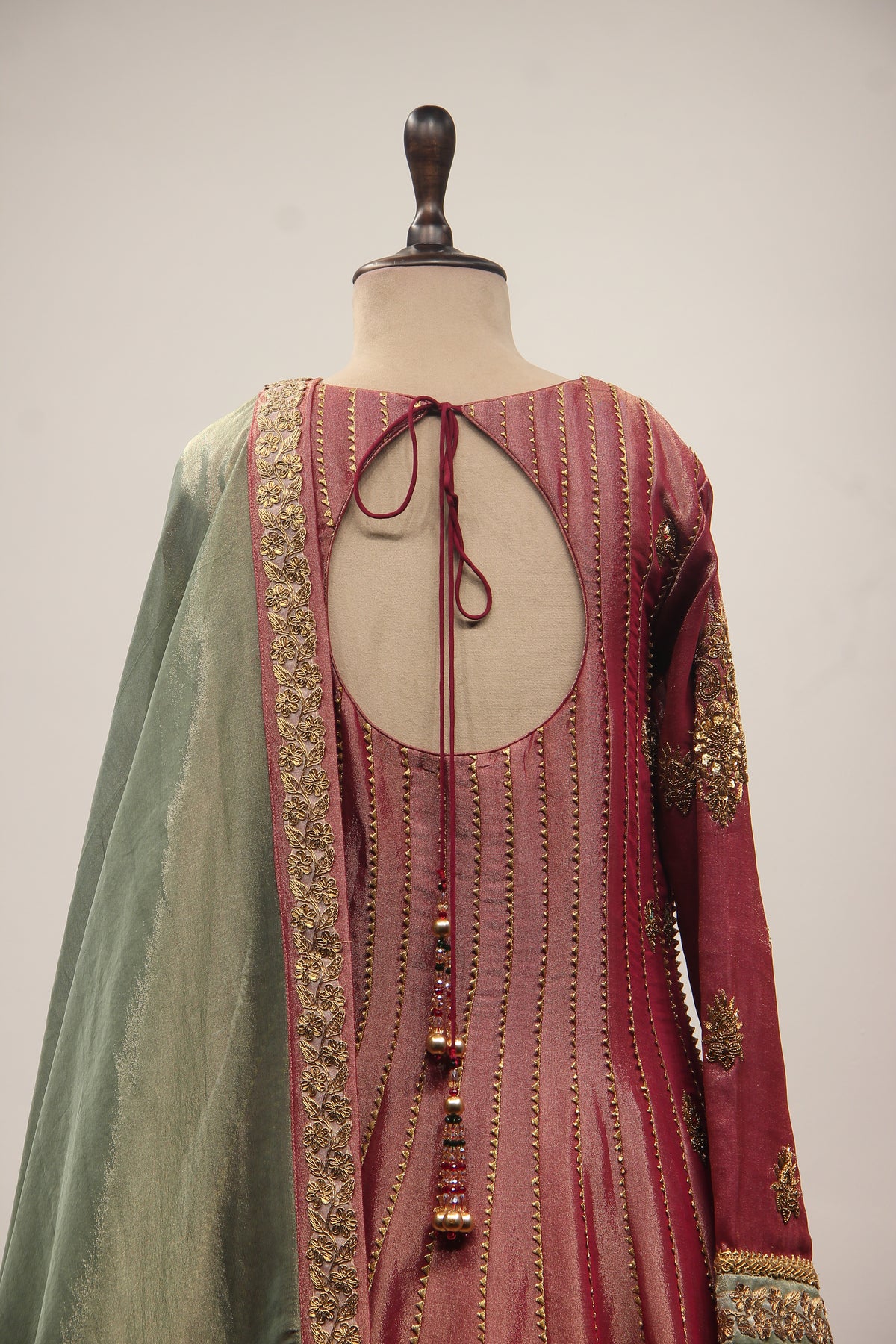 Banarasi Brocade Gown with Mirror & Zari Handwork Anarkali