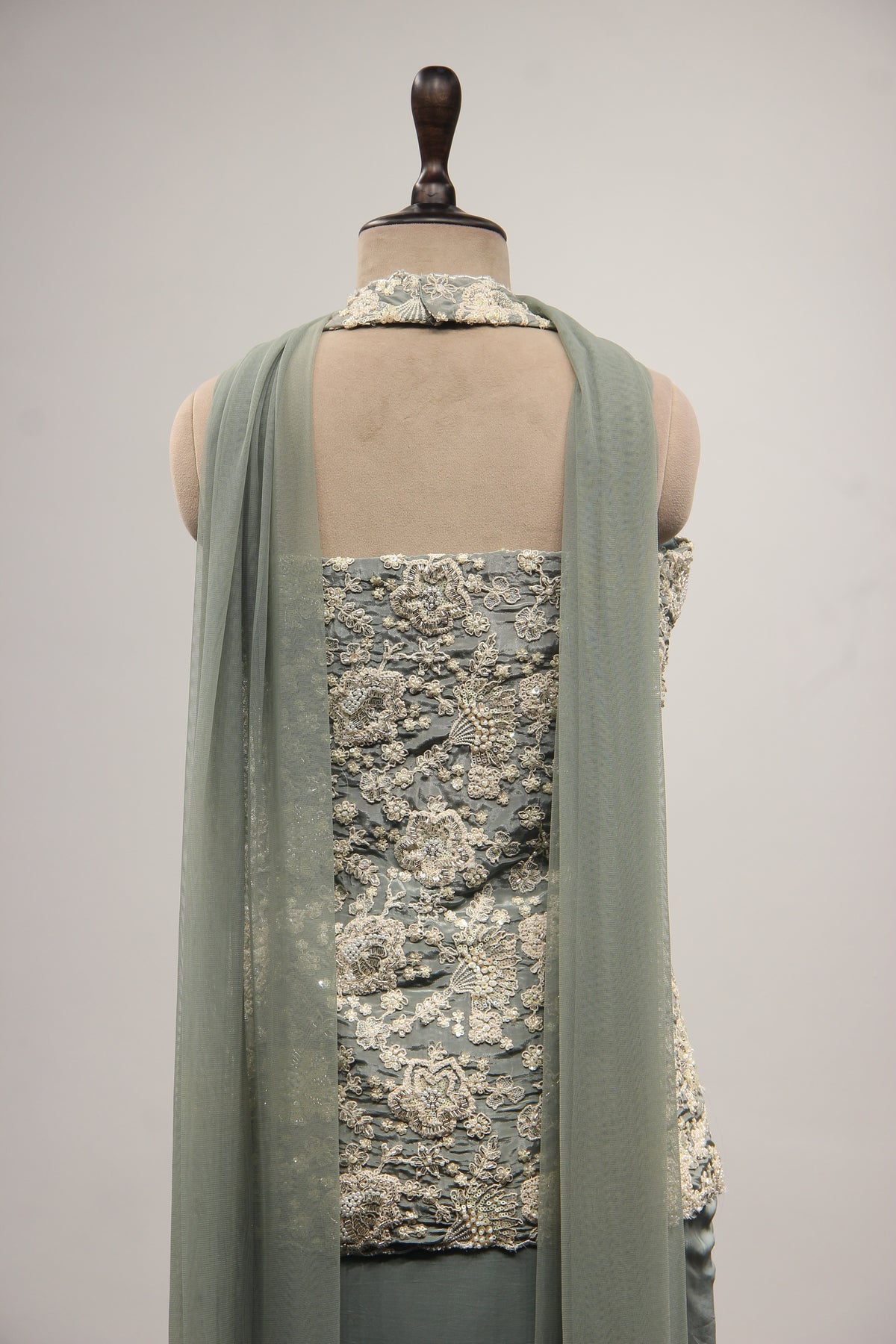 Crepe Halter Neck Indo Western with Sequin & Bead Handwork