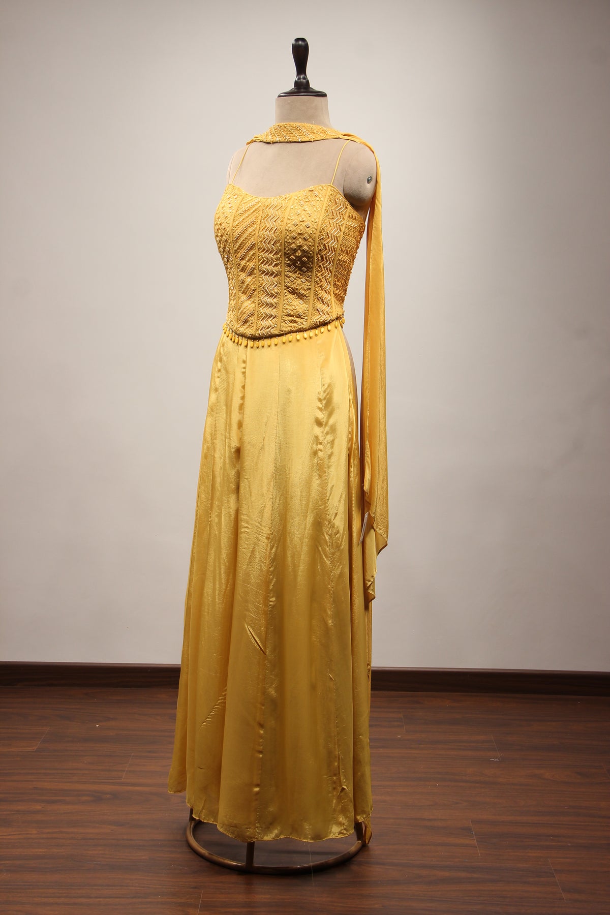 Crepe Corset Indo Western with Cut Dana & Resham Handwork