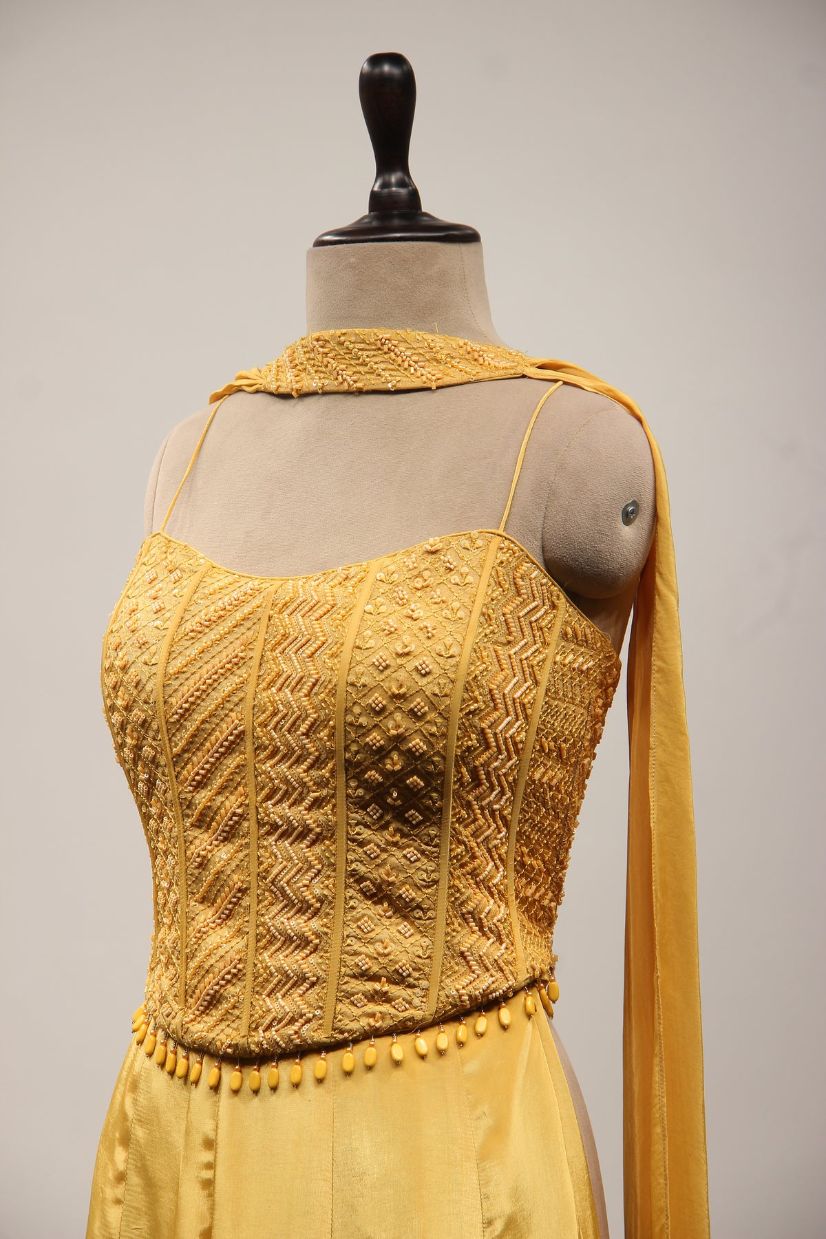 Crepe Corset Indo Western with Cut Dana & Resham Handwork