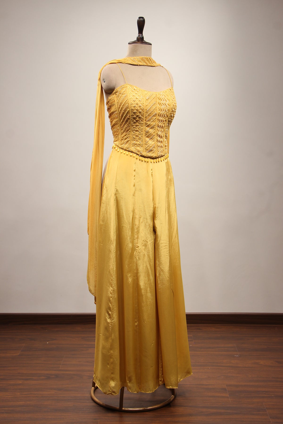 Crepe Corset Indo Western with Cut Dana & Resham Handwork