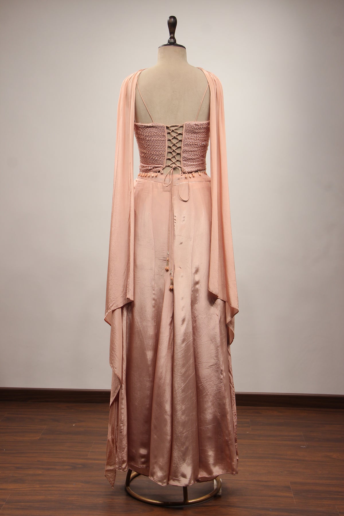 Crepe Corset Indo Western with Cut Dana & Resham Handwork