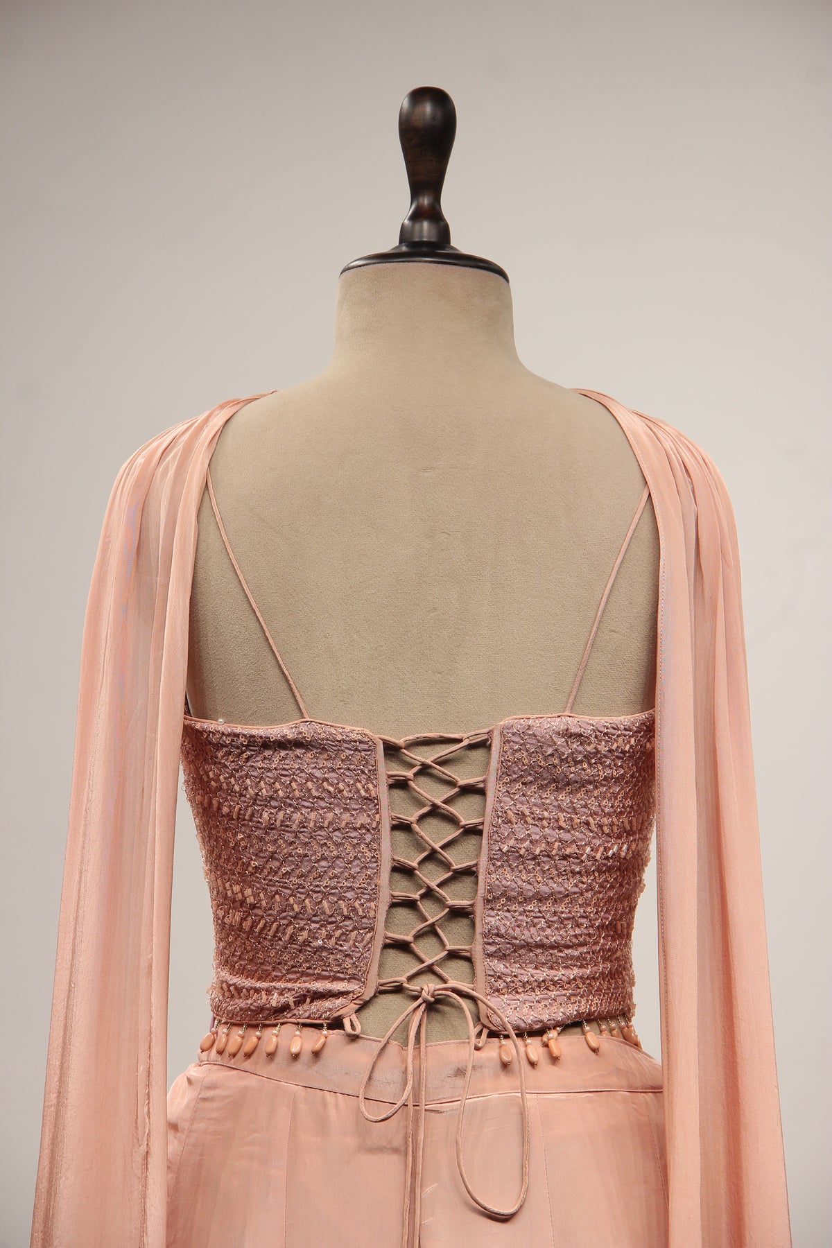Crepe Corset Indo Western with Cut Dana & Resham Handwork