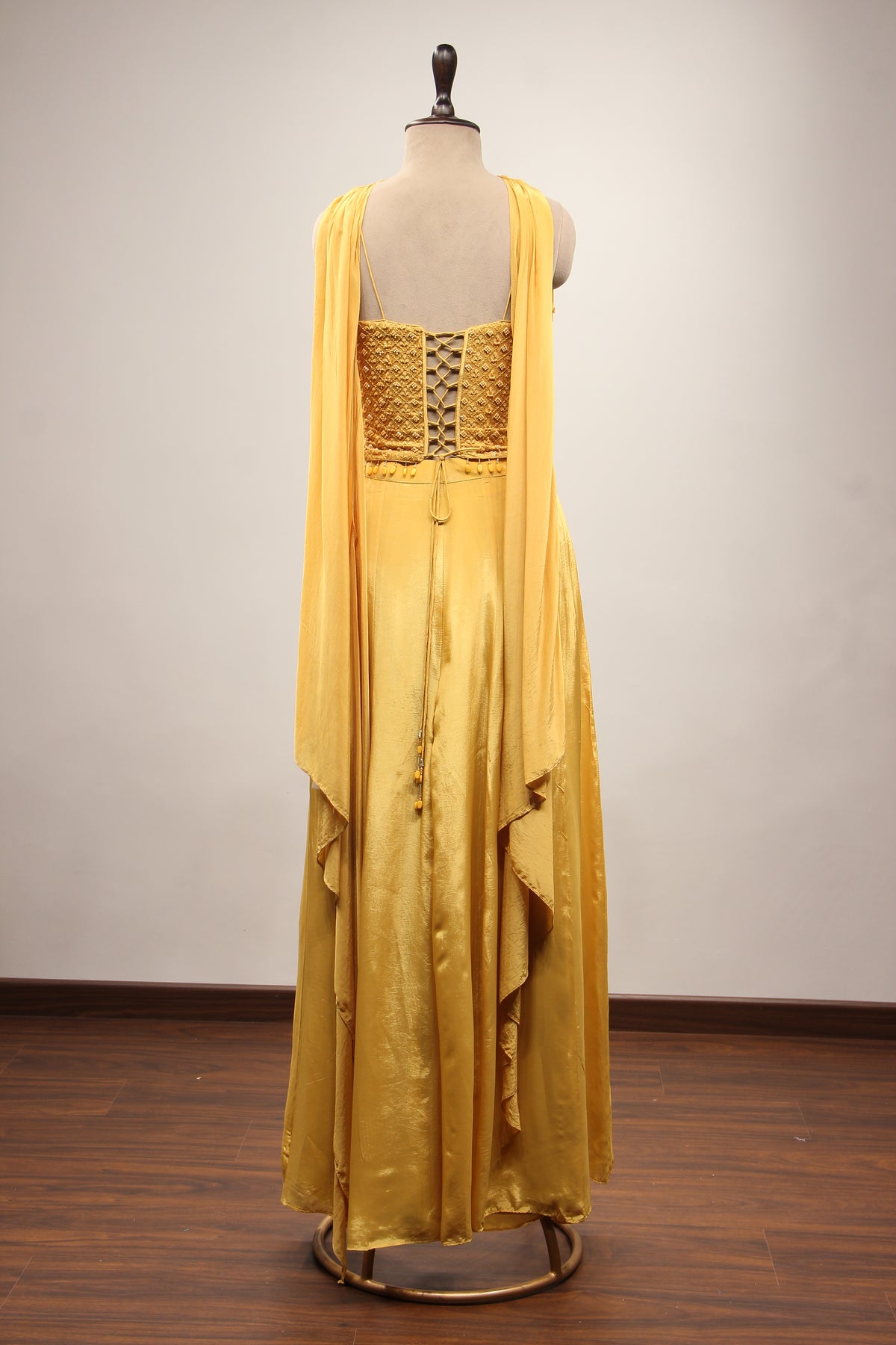Crepe Corset Indo Western with Cut Dana & Resham Handwork