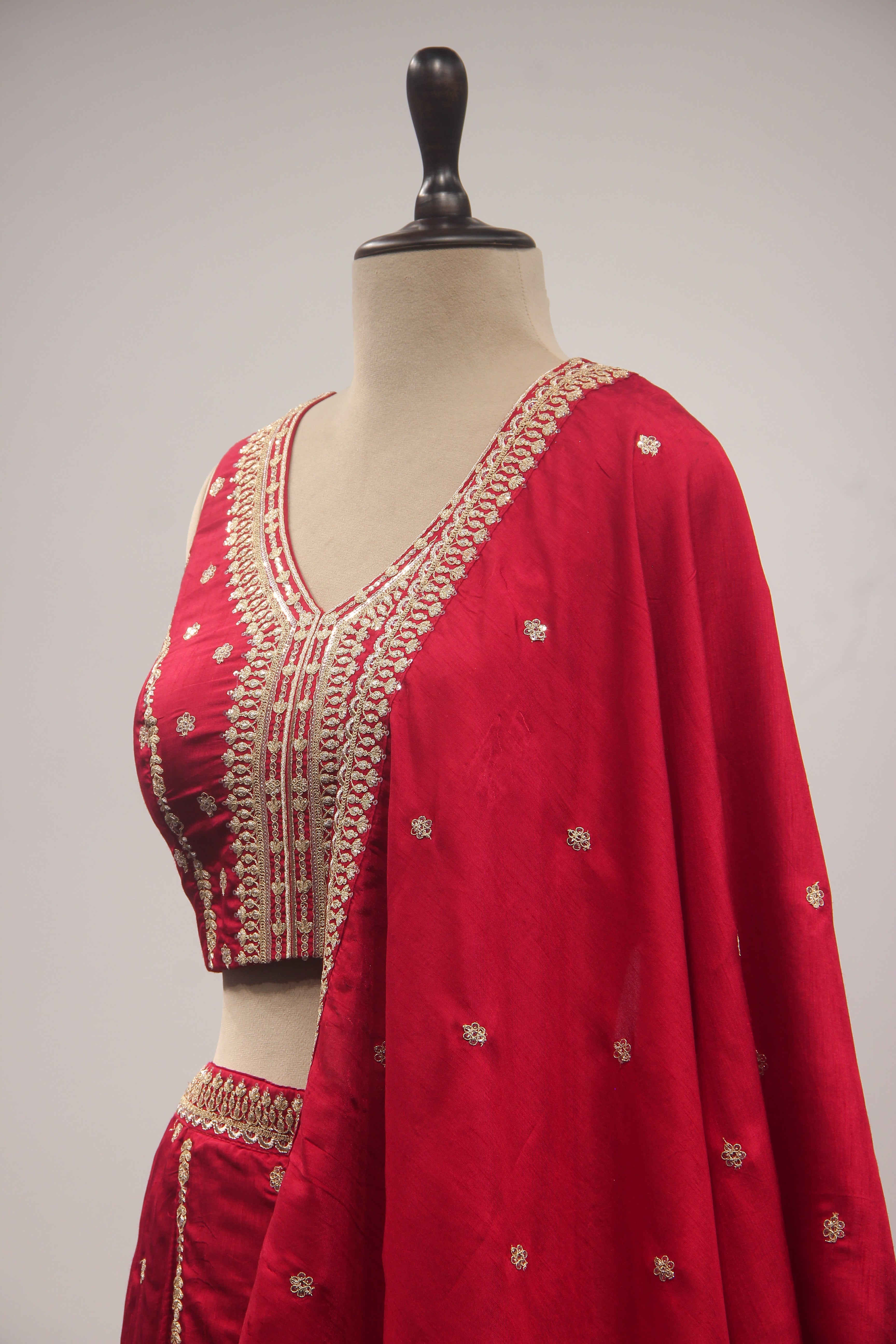 Maroon Crepe Indo-Western Palazzo with Zari Handwork