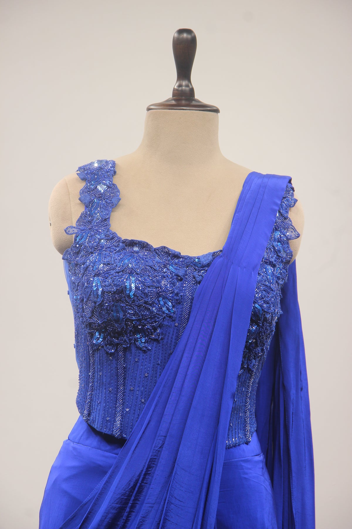 BLUE Crepe Corset Blouse with Cut Dana and Hand Embroidery work by OOS — product image 2