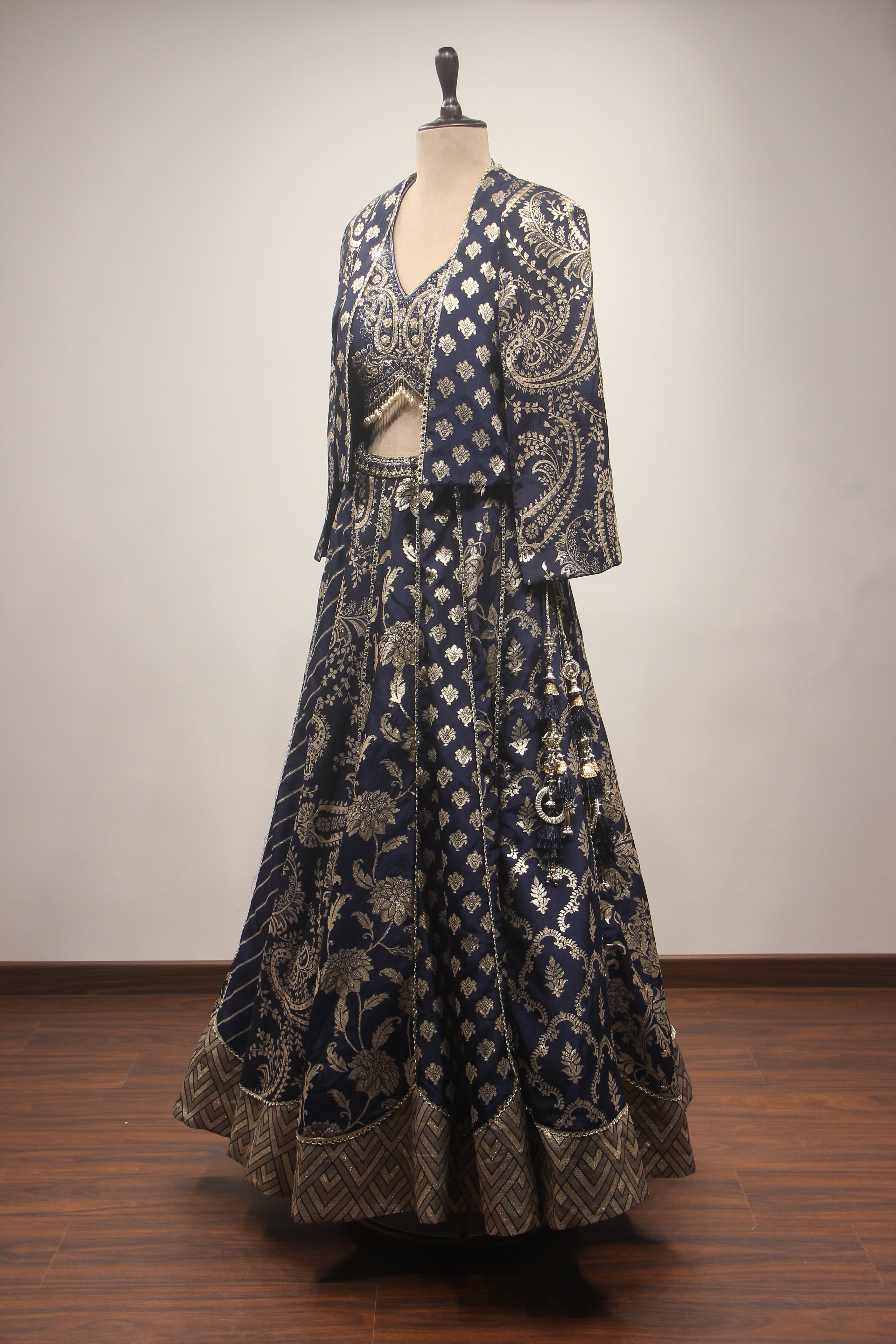 Banarasi Brocade Lehenga with Handwork & Cut Dana Jacket