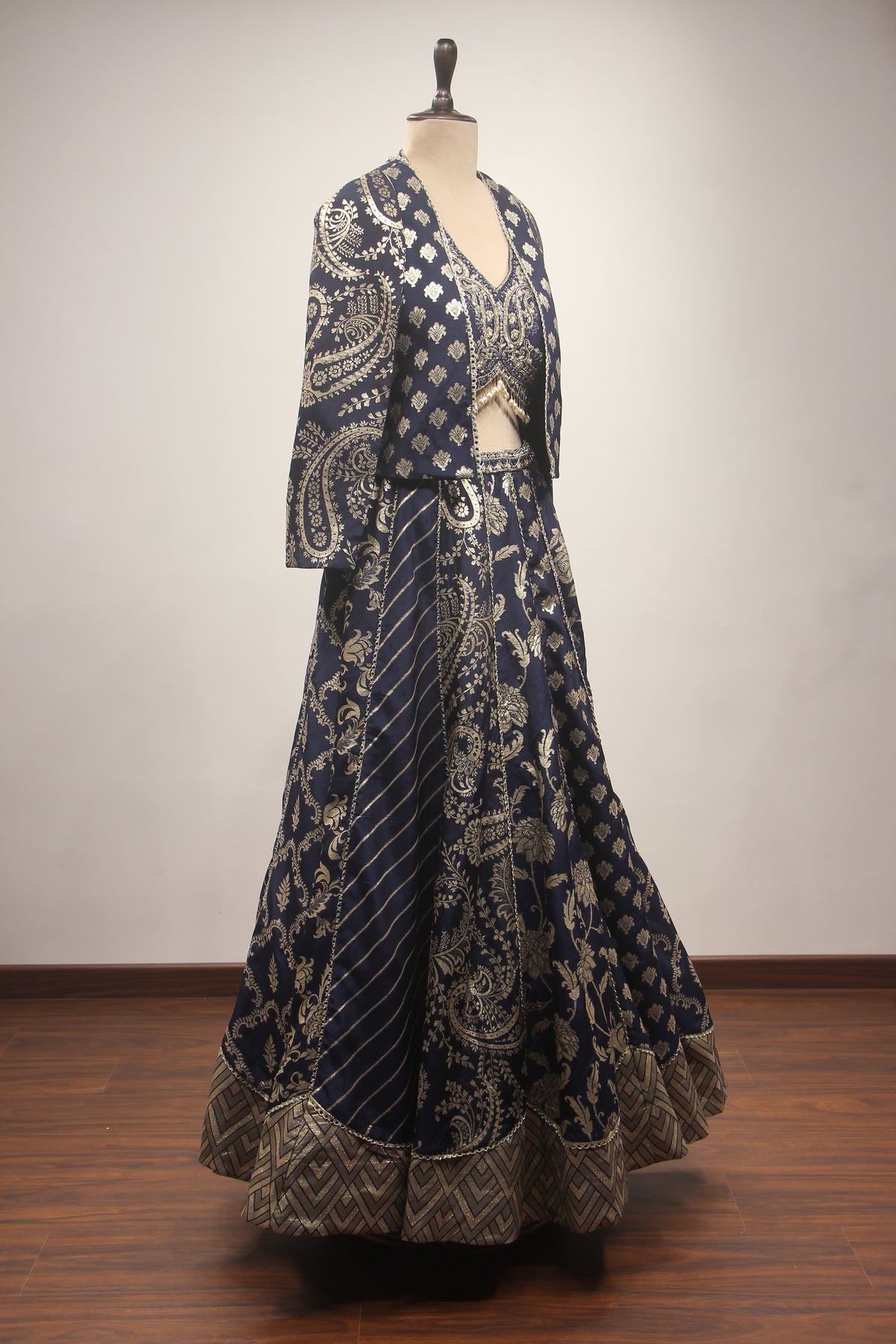 Banarasi Brocade Lehenga with Handwork & Cut Dana Jacket