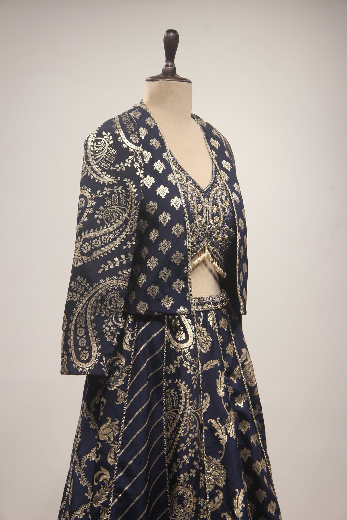 Banarasi Brocade Lehenga with Handwork & Cut Dana Jacket