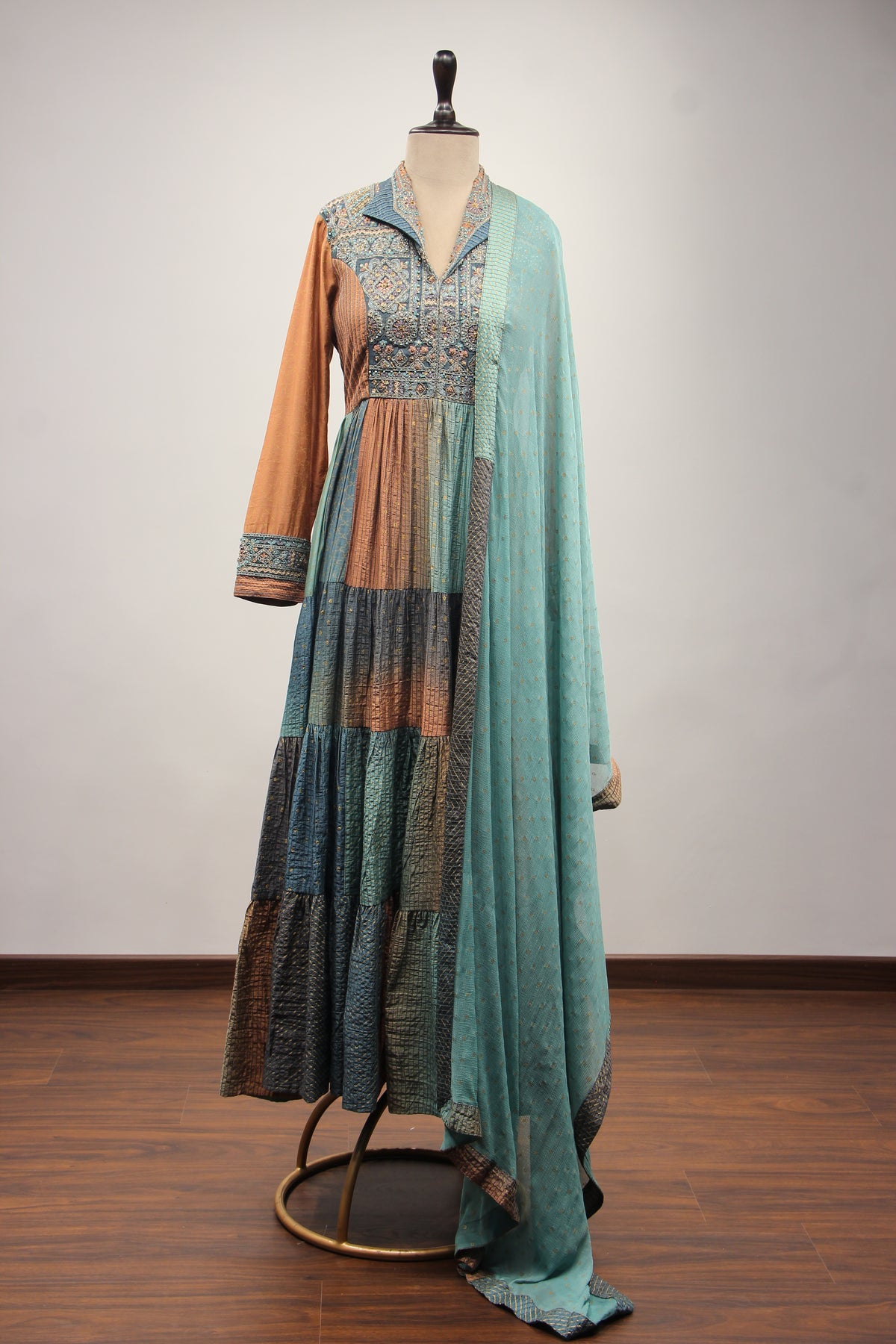 Rayon Gown with Resham & Bead Handwork in A-Line Anarkali Style