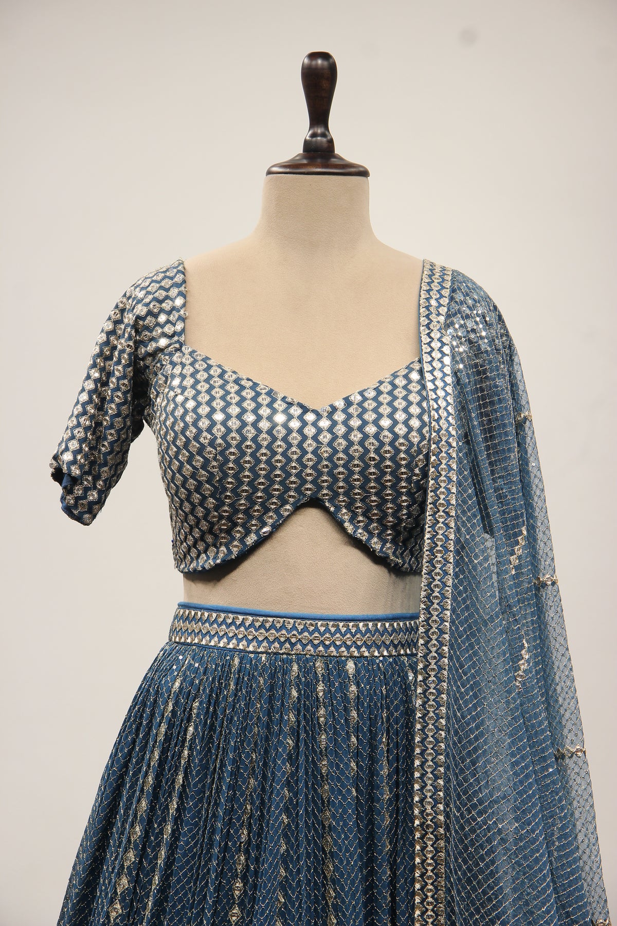ROSE GOLD Net Crop Top with Mirror and Sequin work by OOS — product image 2