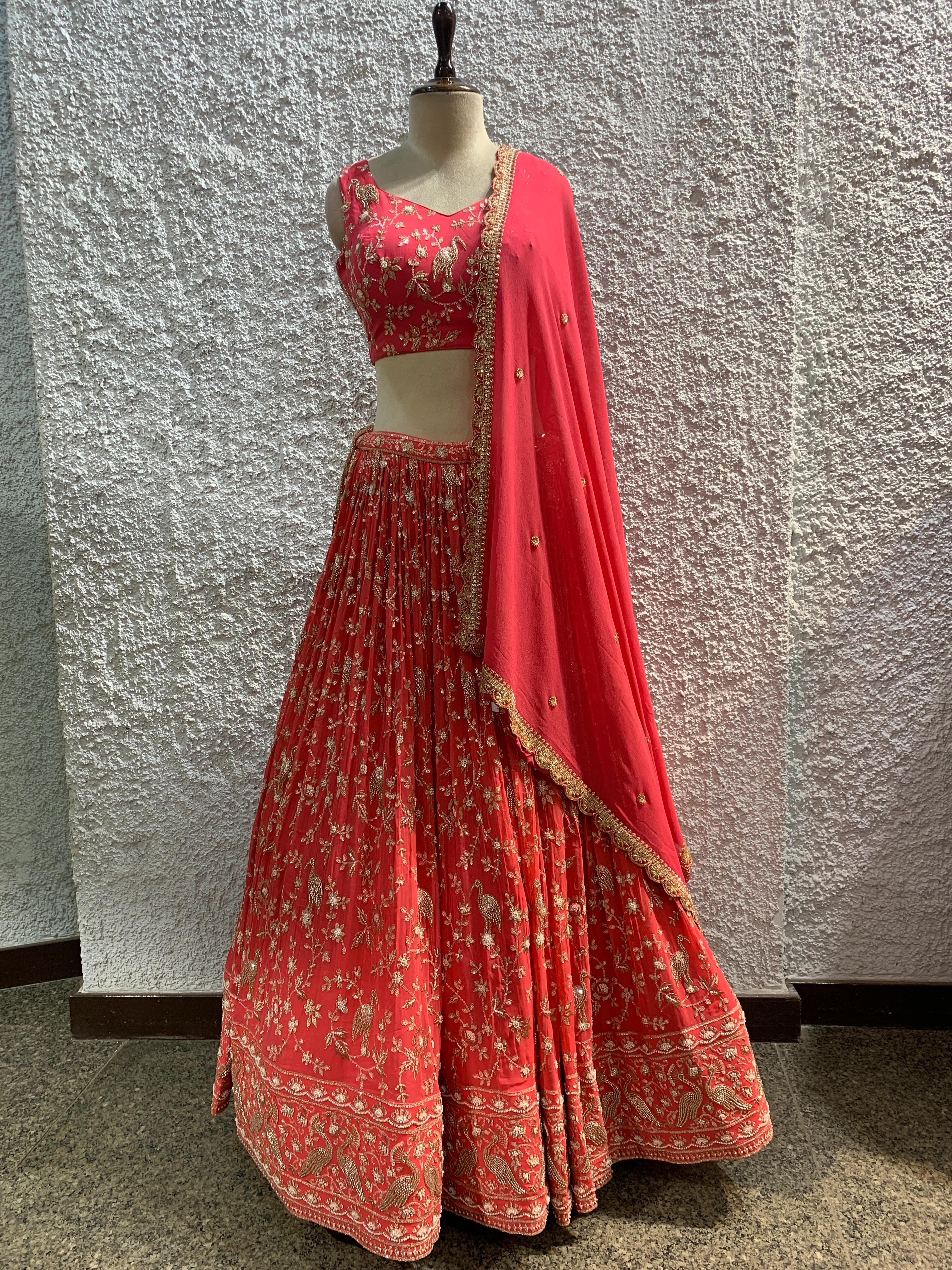 embroidery work lehenga blouse-main