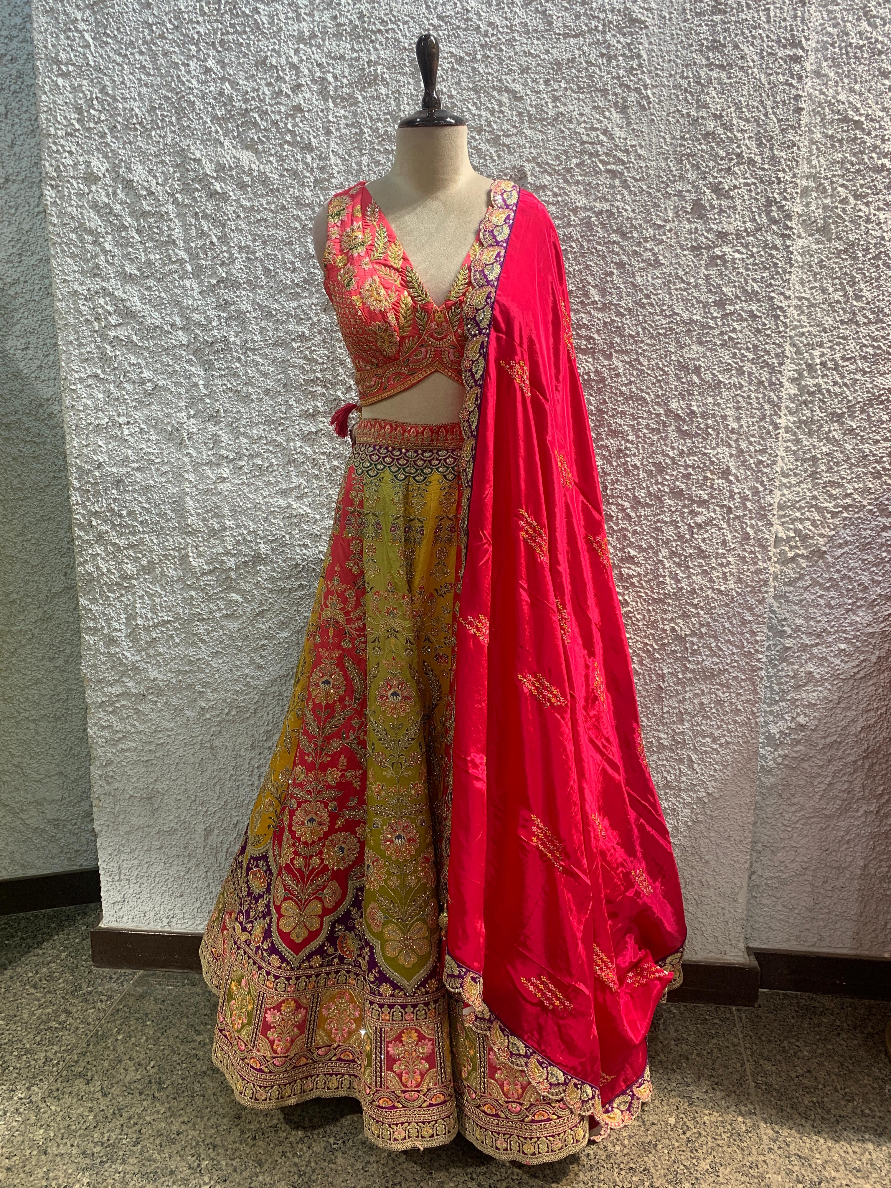 russion silk position print with handwork blouse-main