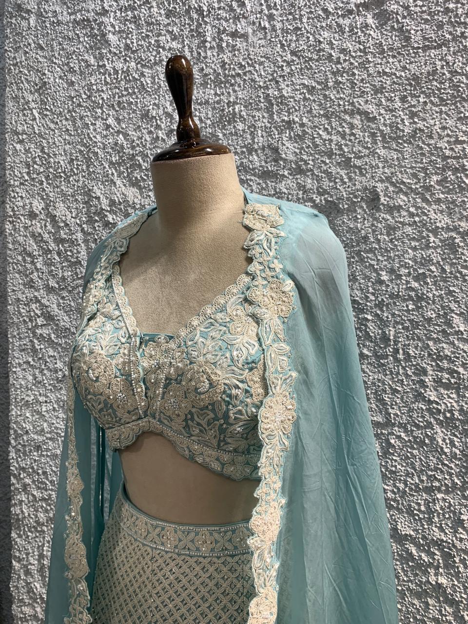 Indo-Western shurg embroidred work-side