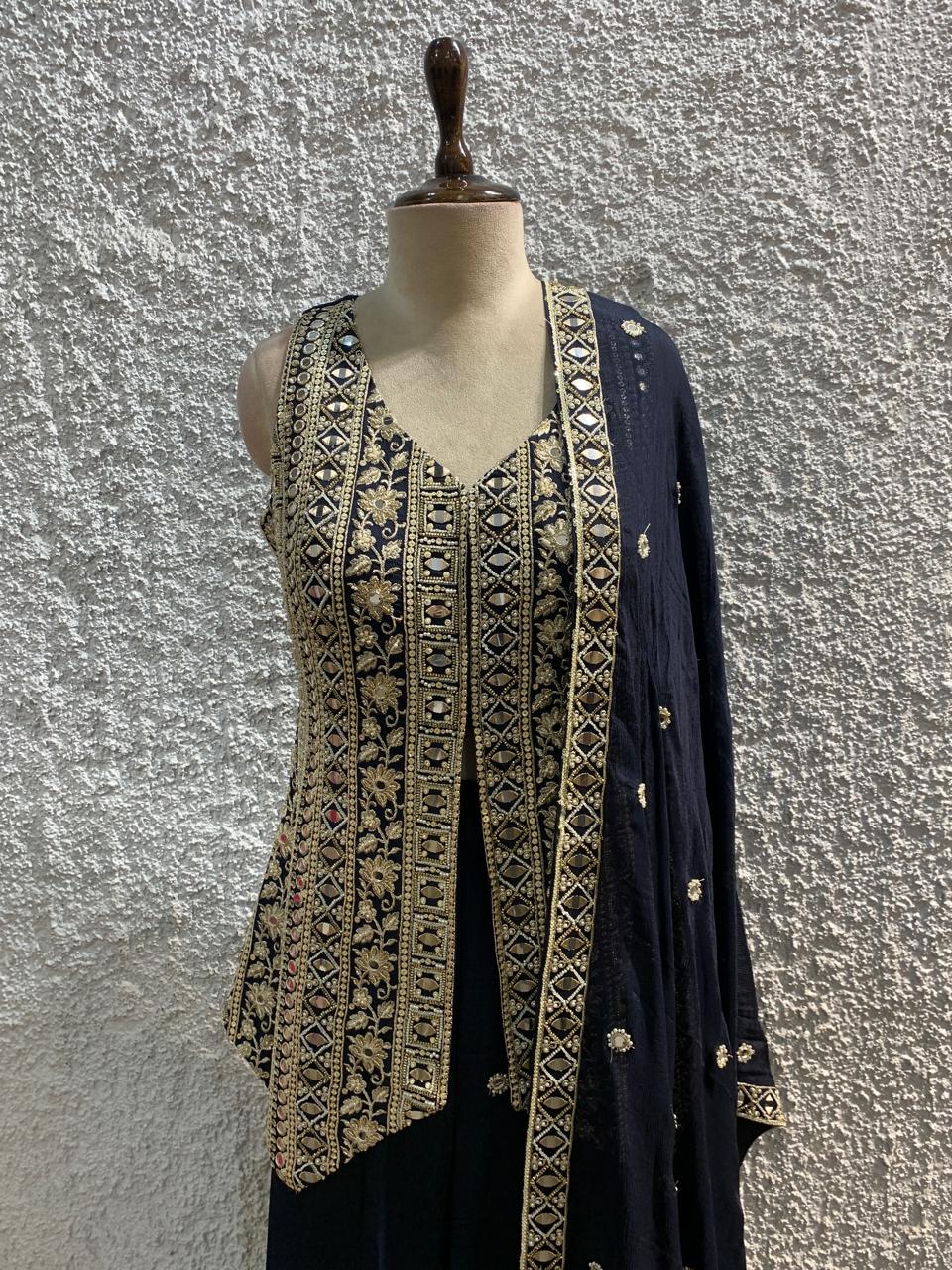 embroidery Indo-Western with handwork plazo -focus