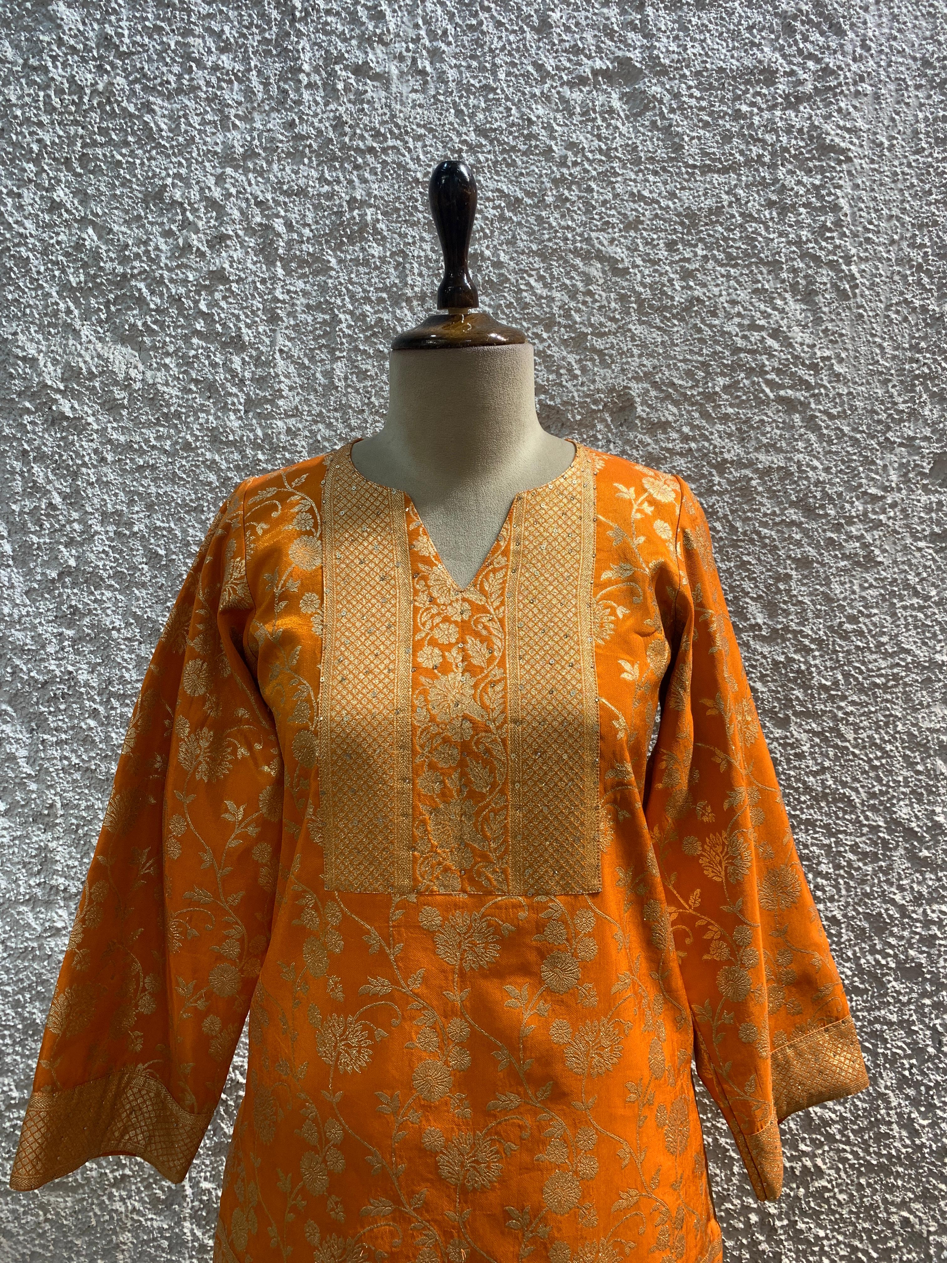 banarasi tissue embroidery Indo-Western-focus