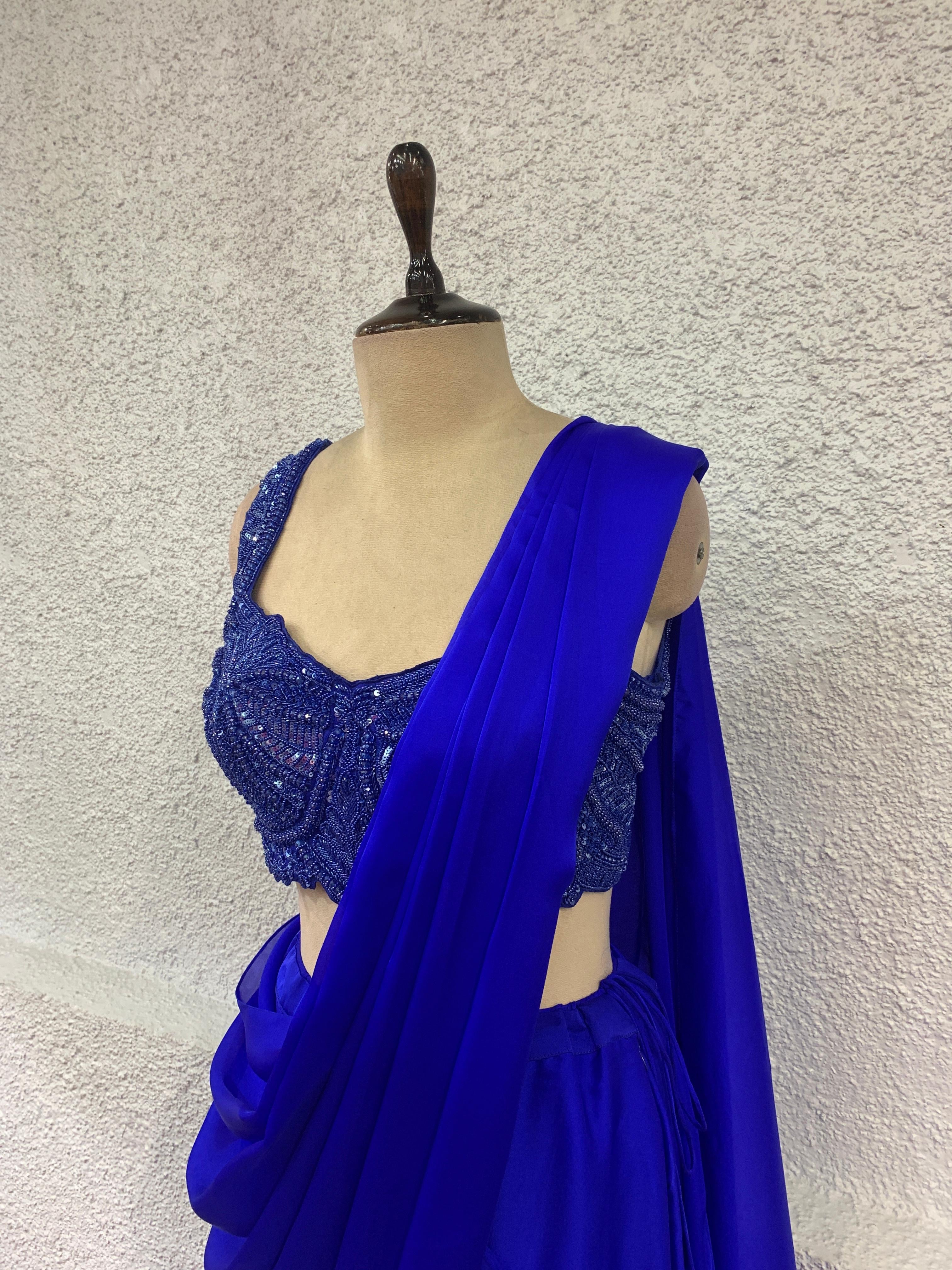 Electric Blue Drape Saree