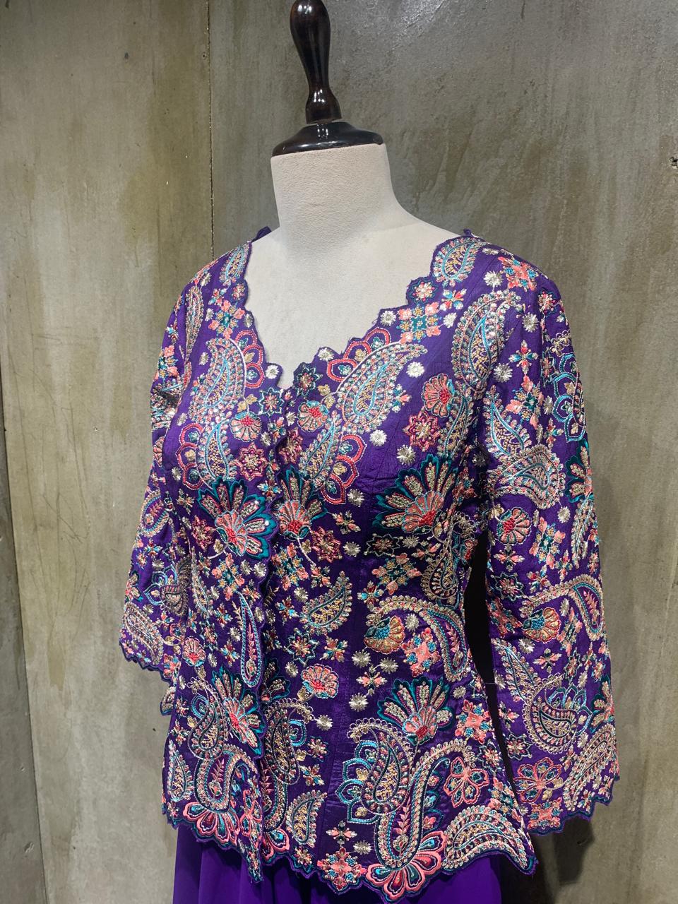 natural crepe floral print bliss top with plazzo-side