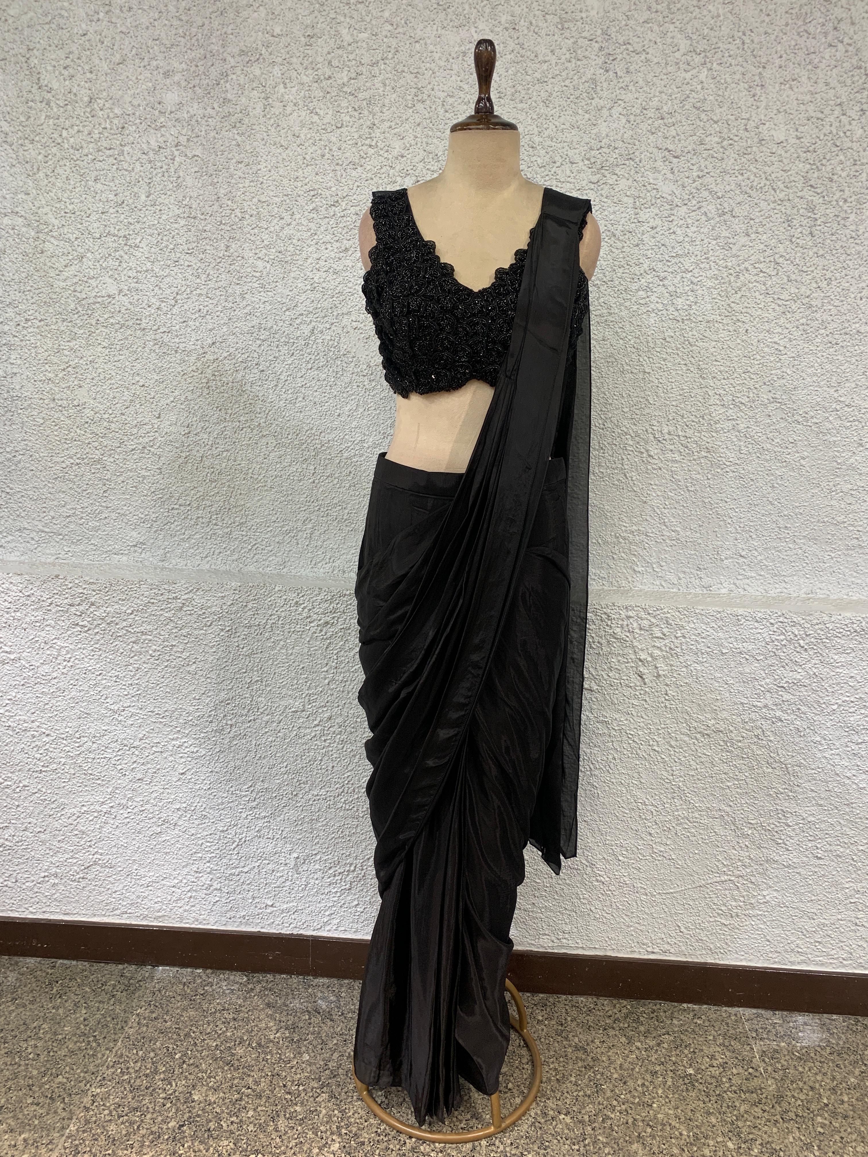drape saree with handwork blouse-main