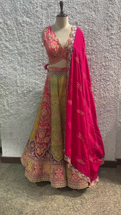 russion silk position print with handwork blouse-video