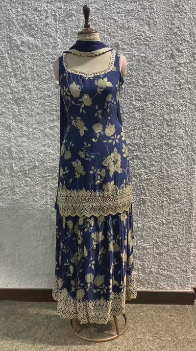 printed sharara suit embroidred work- video