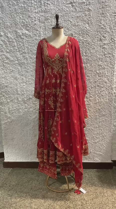 anarkali suit embroidred malmal-video