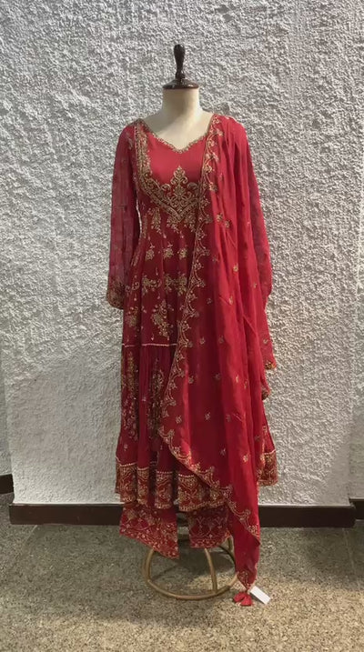 anarkali suit embroidred malmal-video