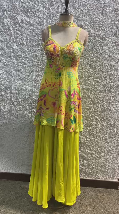 printed Indo-Western embroidred work choker dupatta-video