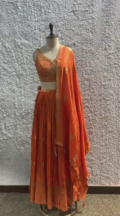 Indo-Western with plazzo handwork blouse-video