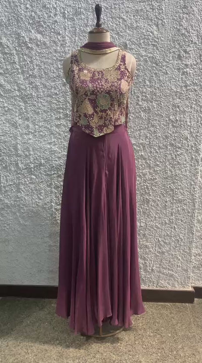 corset Indo-Western embroidred work dupatta-video