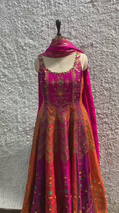 banarasi multi anarkali suit - video