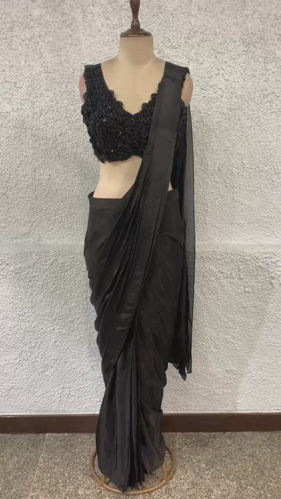 drape saree with handwork blouse-video
