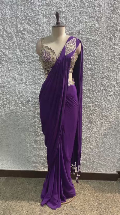 Ready to wear saree with handwork blouse-video