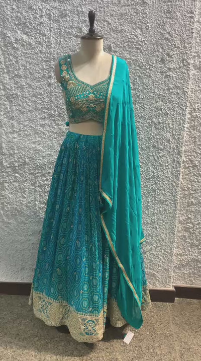 lehariya lehenga embroidred work blouse-video