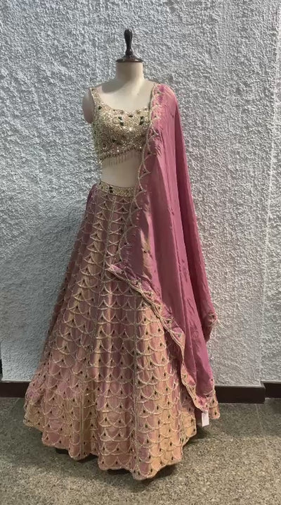 Purple shimmer tissue Lehenga video by OOS – women's ethnic wear