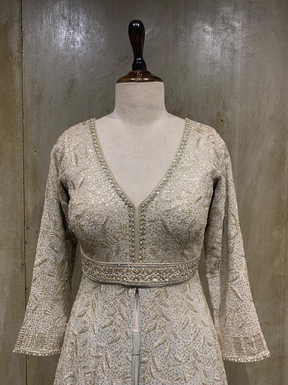 sequin front-cut gown-focus