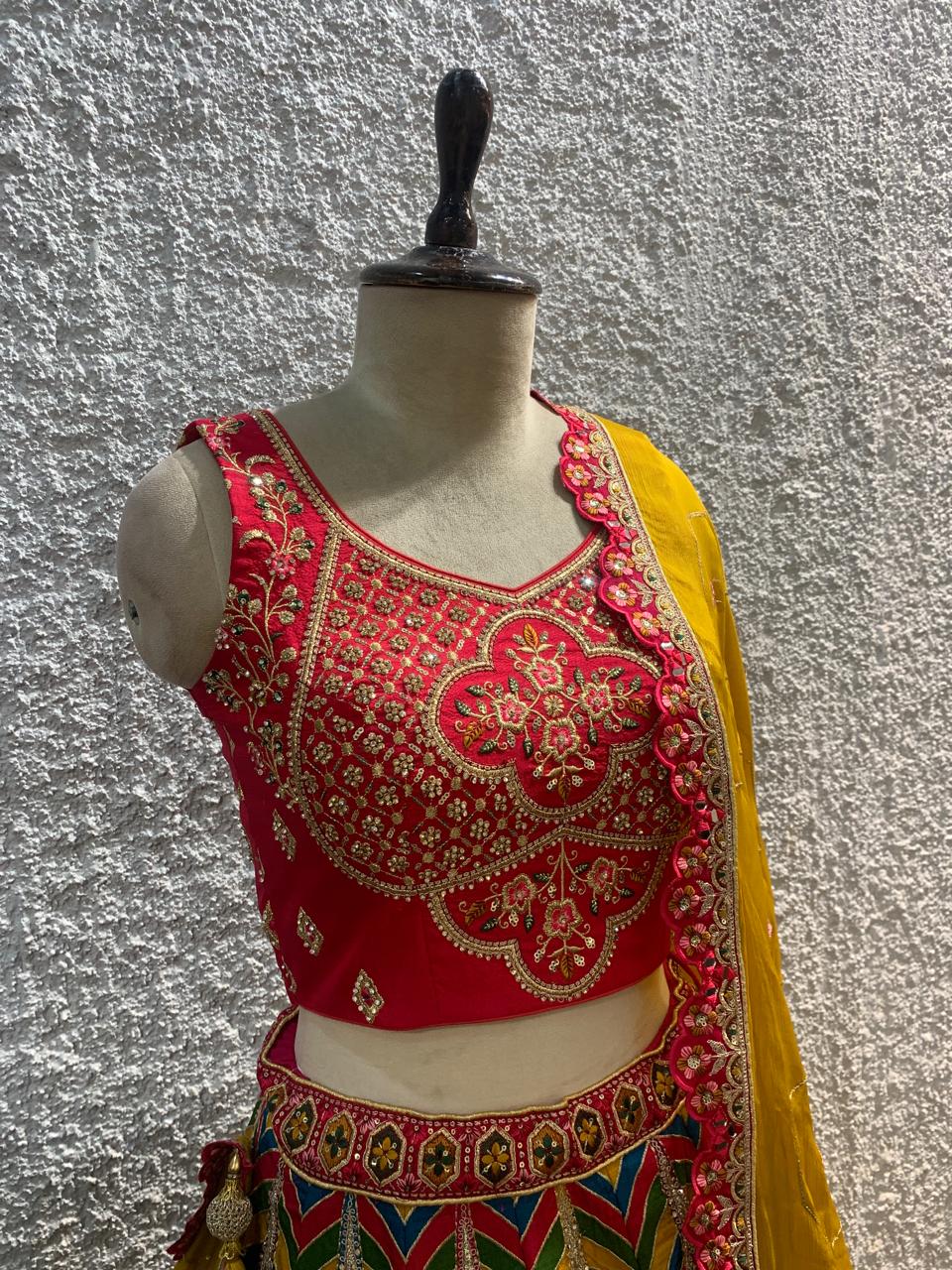 russion silk position print with handwork blouse-side