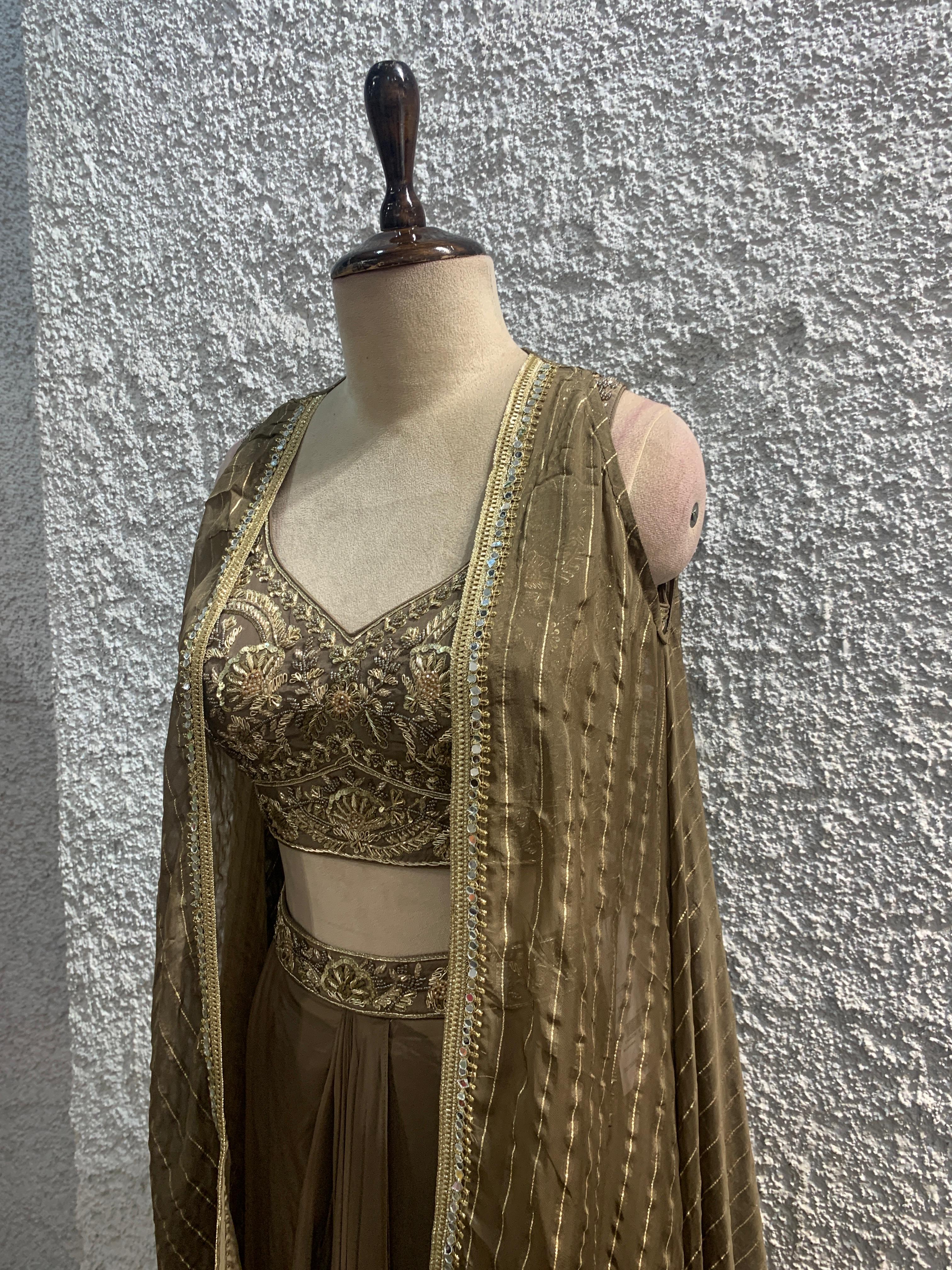 Indo-Western shrug embroidred blouse-side