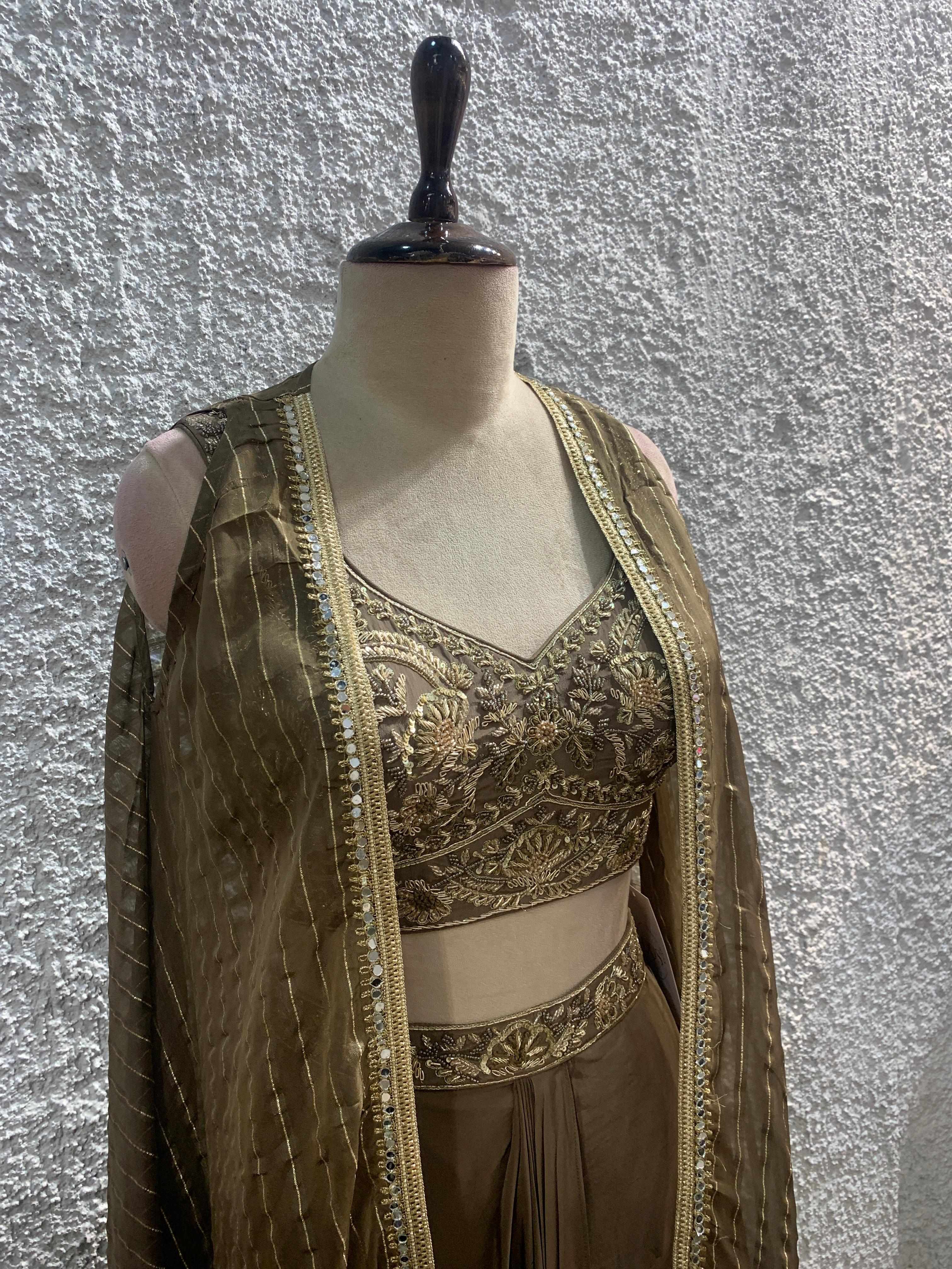 Indo-Western shrug embroidred blouse-side
