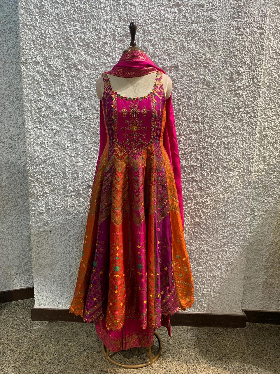 banarasi multi anarkali suit - main