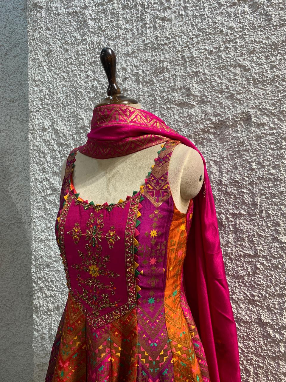 banarasi multi anarkali suit -side