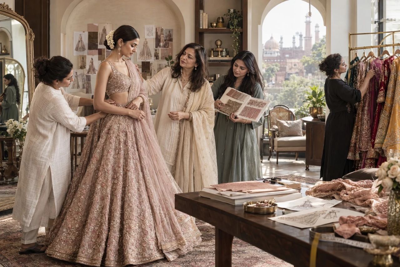 Women-led OOS team fitting and curating Indian occasionwear